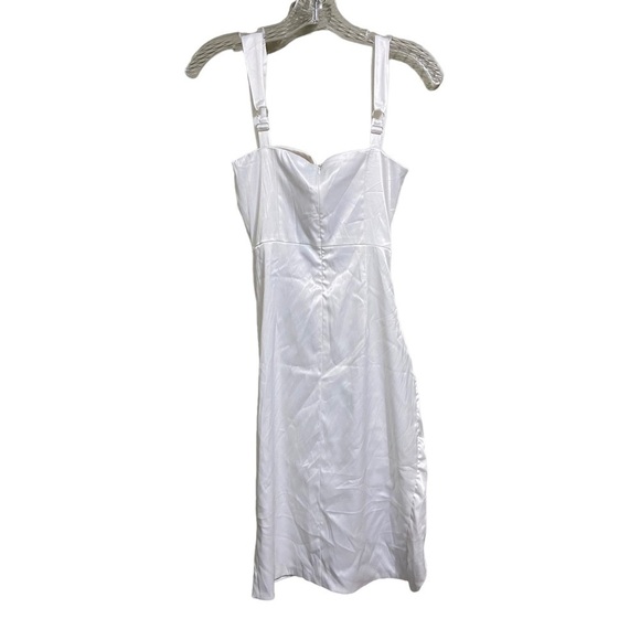 NEW LEAU SZ SM HALO SATIN BUSTIER DRESS WHITE - Picture 4 of 7